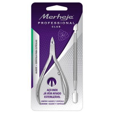 Kit Merheje Profissional com Alicate e Espatula Inox para Cutículas