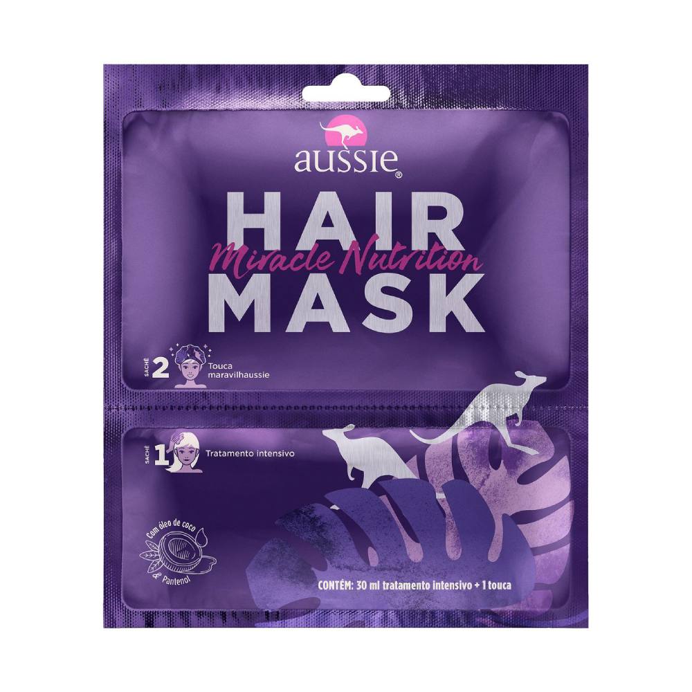 Máscara Capilar Aussie Miracle Nutrition 30ml + Touca