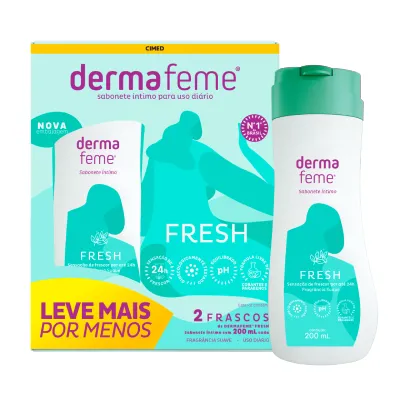 Sabonete Líquido Íntimo Dermafeme Fresh 200ml Embalagem com 2un