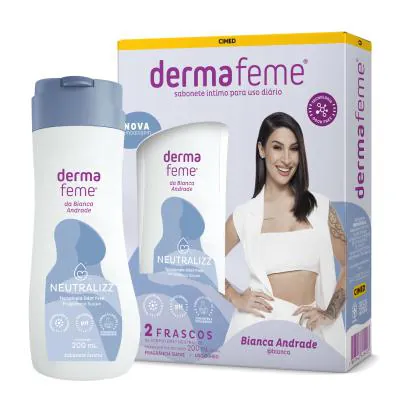 Sabonete Líquido Íntimo Dermafeme Neutralizz 200ml Embalagem com 2un