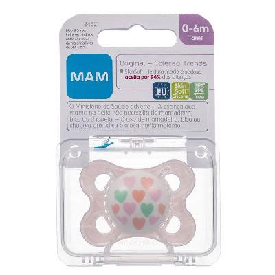 Chupeta Mam Original Coleção Trends Rosa 0-6M