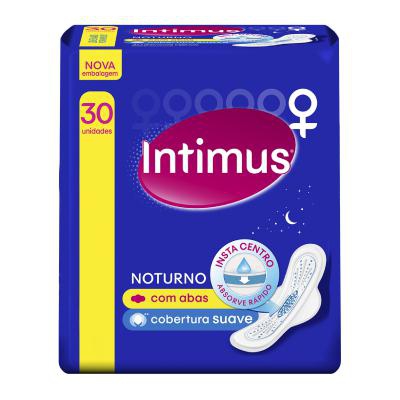 Absorvente Intimus Noturno Suave Com Abas 30 Unidades