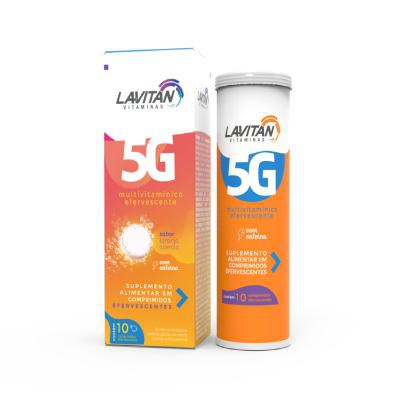 Suplemento Alimentar Lavitan 5g com Cafeína Laranja e Acerola 10 Comprimidos Efervescente