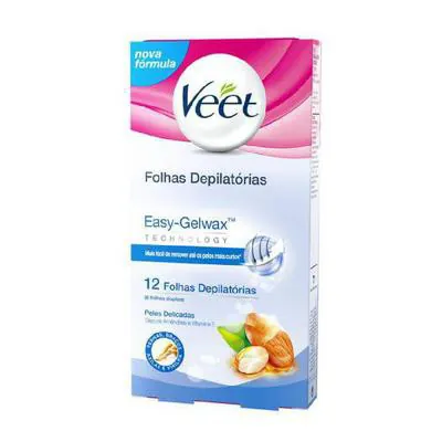 Cera Fria Corporal Veet Peles Delicadas 12 Folhas