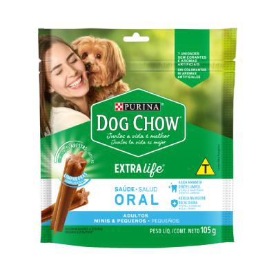 Petisco Dog Chow Extra Life Saúde Oral Purina para Cães de Mini e Pequeno Porte 105g