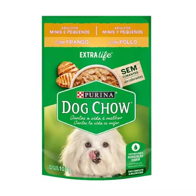Ração Úmida Dog Chow Sabor Frango para Cães Adultos de Raças Pequenas 100g