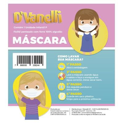 Máscara de Proteção Infantil Algodão DVanelli