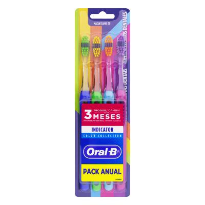 Kit Escova Dental Macia Oral-B Indicator Color Collection 4 Unidades