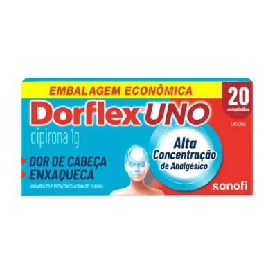 Analgésico Dorflex Uno Enxaqueca Dipirona Monoidratada1g 20 Comprimidos