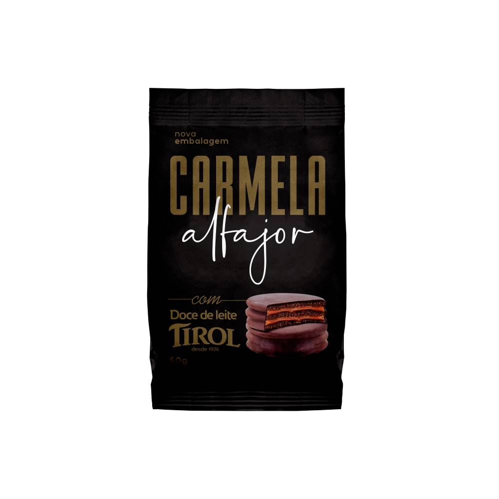 Alfajor Chocolate Preto com Doce de Leite Carmela 50g