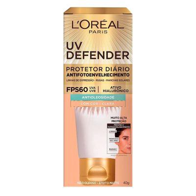 Protetor L'Oréal Paris UV Defender Antioleosidade Cor Clara FPS60 40g