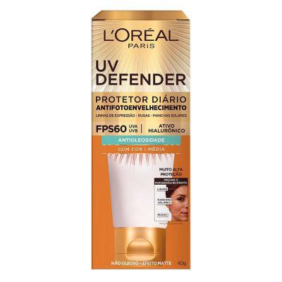 Protetor Solar L'oréal Paris UV Defender Antioleosidade Cor Média FPS60