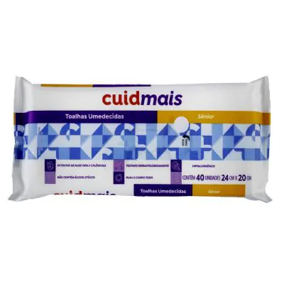 Toalha Umedecida Cuidmais Sênior 40 Unidades