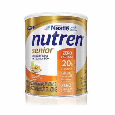 Suplemento Alimentar Nutren Sênior Zero Lactose Sem Sabor 740g