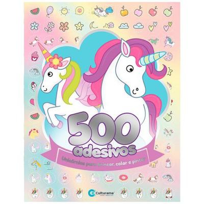 Livro Infantil Culturama com 500 Adesivos Unicórnio