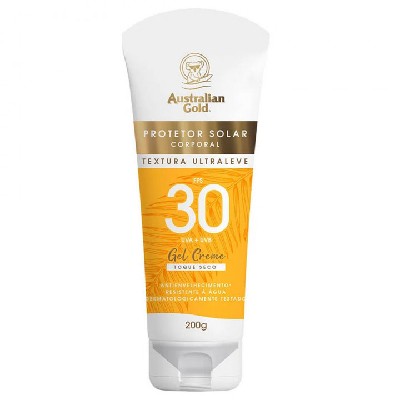 Protetor Solar Australian Gold Gel Creme Toque Seco FPS30 200g