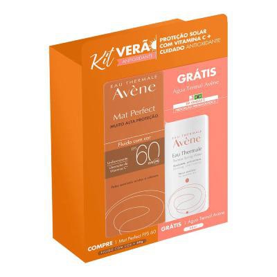 Kit Avène com Protetor Solar Mat Perfect Fluido com Cor FPS60 40g e Água Termal 50ml Grátis