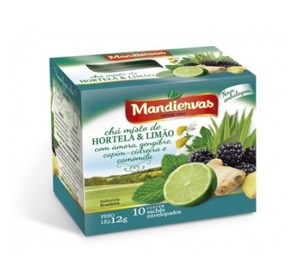 Chá Mandiervas Misto de Hortelã e Limão 10 Sachês