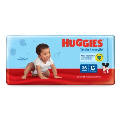 Fralda Huggies Tripla Proteção G - 36 Fraldas