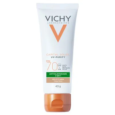 Protetor Solar Facial Vichy Capital Soleil Purify Cor Clara FPS70 40g