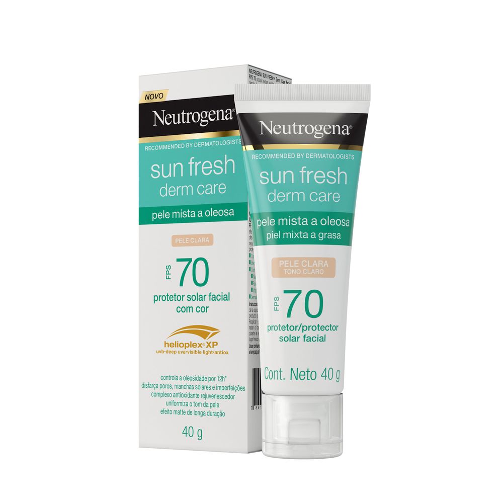 Protetor Solar Facial Neutrogena Sun Fresh Derm Care Pele Clara FPS70 40g