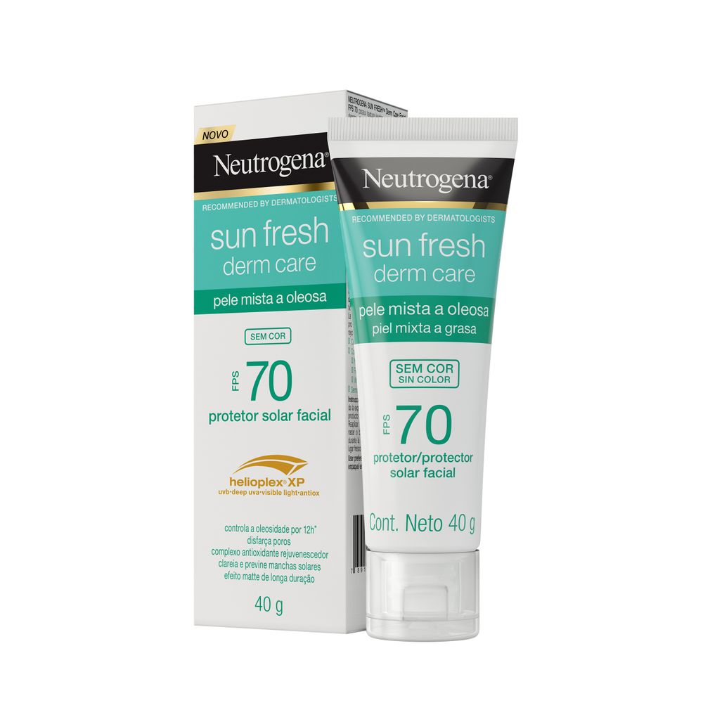 Protetor Solar Neutrogena Sun Fresh Derm Care Facial Pele Oleosa FPS70 40g