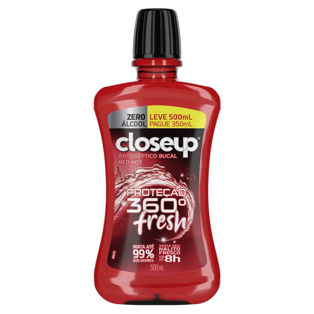 Antisséptico Bucal Closeup Red Hot sem Álcool 500ml