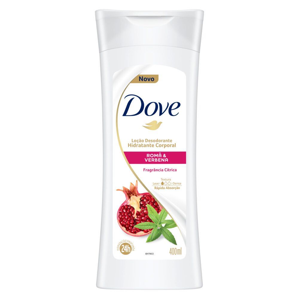 Loção Desodorante Hidratante Corporal Dove Romã e Verbena 200ml