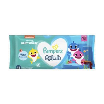 Lenço Umedecido Pampers Splash Baby Shark 48 Unidades