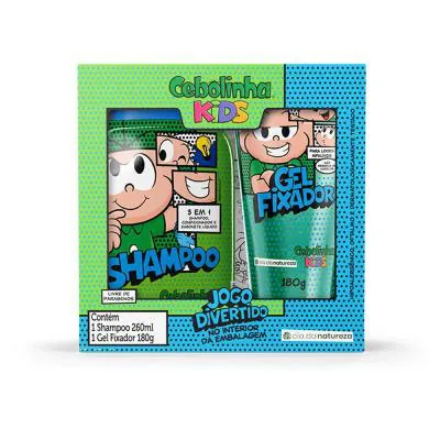Kit Turma da Mônica Cebolinha com Shampoo 260ml e Gel Fixador 180g