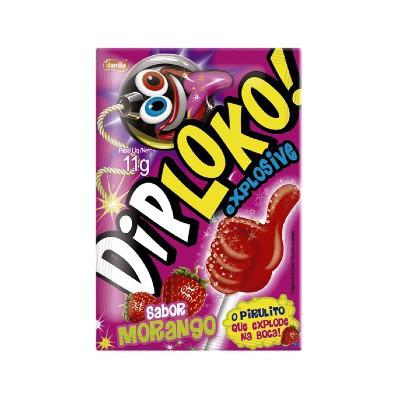 Pirulito Dip Loko Explosive Sabor Morango 11g