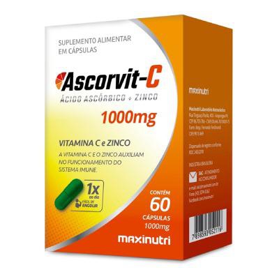 Ascorvit-C + Zinco 1000mg Maxinutri 60 Cápsulas