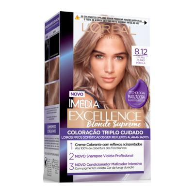 Tintura Imédia Excellence Blonde Supreme N.8.12 Louro Claro Pérola