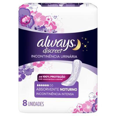 Absorventes Always Discreet Incontinência Urinária 8 Unidades