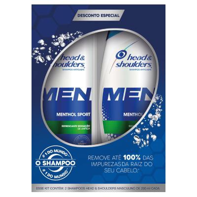 Kit Shampoo Head & Shoulders Men Menthol Sport 2 Unidades