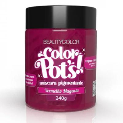 Máscara Pigmentante Beauty Color Color Pot's! Vermelho Magenta 240g