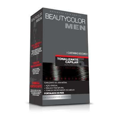 Tonalizante Gel Sem Amônia BeautyColor Men Castanho Escuro