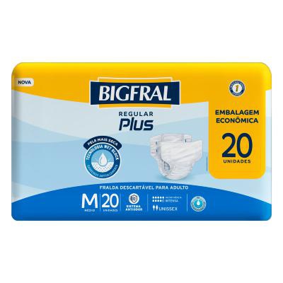 Fralda Geriátrica Bigfral Plus Regular M 20 Unidades