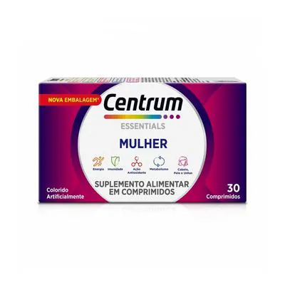 Suplemento Vitamínico Centrum Essentials Mulher 30 Comprimidos