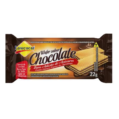 Biscoito Wafer Lowçucar Mini Zero Açúcar Chocolate 22g