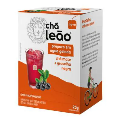 Chá Gelado Leão Chá Matte + Groselha Negra 10 Sachês