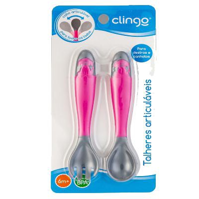 Talheres Articuláveis Clingo Rosa