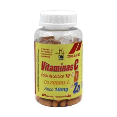 Vitaminas C+D+Z Health Labs 60 Cápsulas