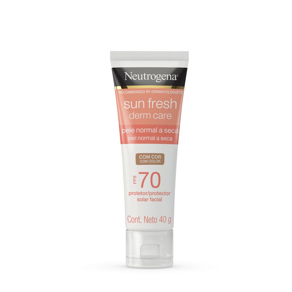 Protetor Solar Facial Neutrogena Sun Fresh Derm Care Com Cor FPS70 40g