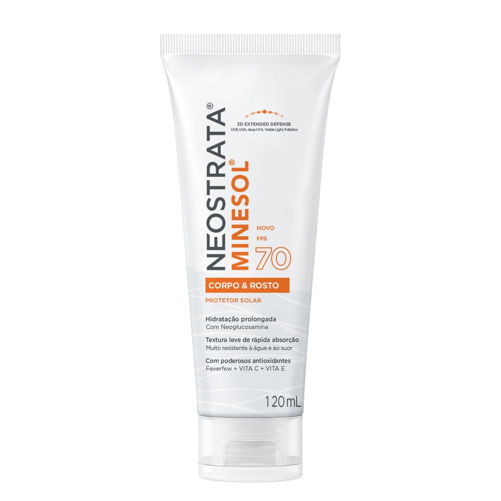 Protetor Solar Neostrata Minesol Corpo & Rosto Fluido Hidratante Antioxidante FPS70 120ml