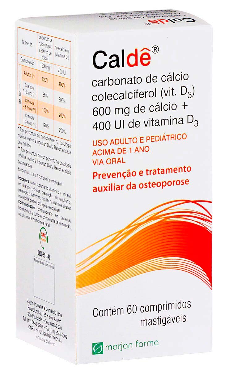 Caldê 1500mg + 400Ui Com 60 Comprimidos