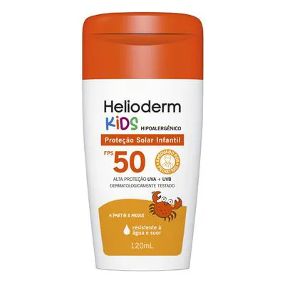 Protetor Solar Infantil Helioderm Kids Hipoalergênico FPS50 120ml