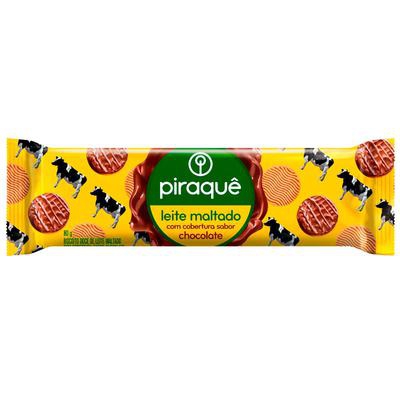 Biscoito Piraquê Leite Maltado Coberto Chocolate 80g