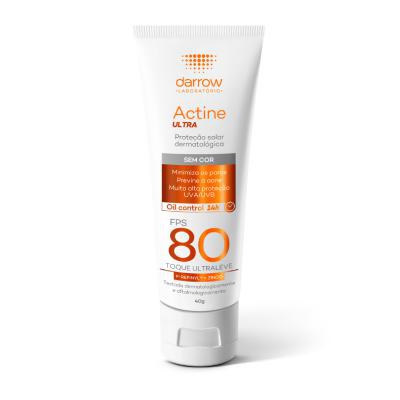 Protetor Solar Facial Actine Ultra Sem Cor FPS80 40g