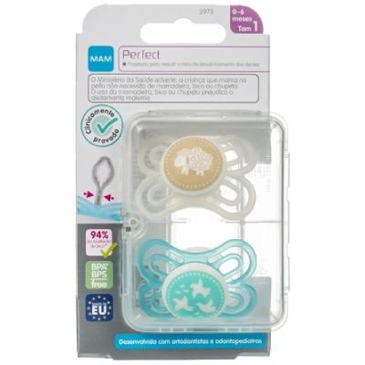 Kit Chupeta Mam Perfect Rosa Tamanho 1 de 0-6 Meses